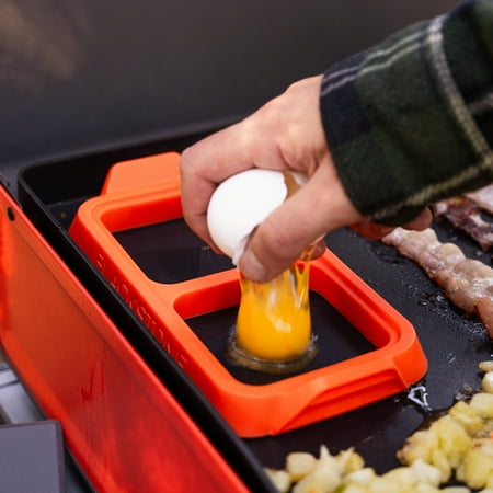 Blackstone Adventure Ready Silicone Egg Ring Tray Set with Heat-Resistant Handles, 2-Piece
