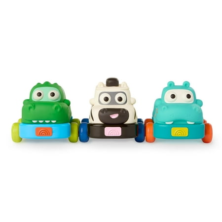 Battat Safari Speedsters 3 Pull-Back Animal Cars, Play Vehicles Baby and Toddler Toys