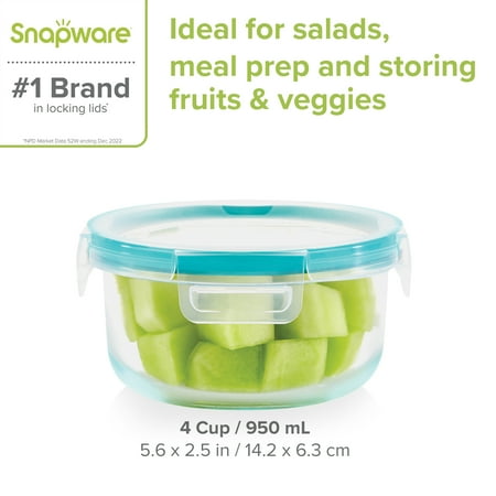 Snapware Total Solution Glass Food Storage with Lid, 4 Cups