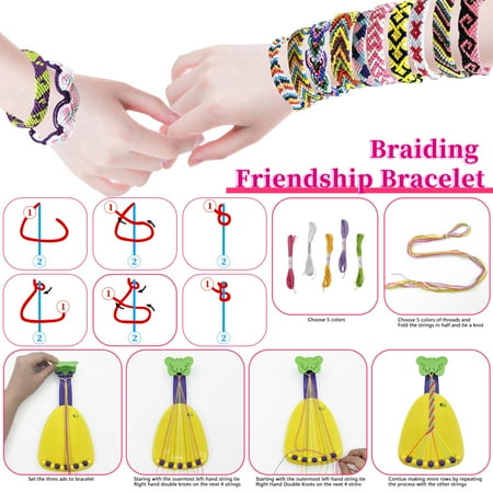 Syenll Braiding Bracelet Kit, Friendship Making Kit with Bracelets Maker, DIY Arts and Crafts Toy for 8-12 Year Old Girls