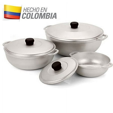 IMUSA 3Pc Colombian Cast Aluminum Caldero or Dutch Oven Set with Lid