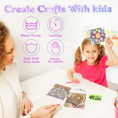Diamond Painting Arts and Crafts for Kids Ages 7 8 9 10 11 12 Suncatcher Gem Cool 7 Year Old Birthday Girl Gifts Idea Presents for 7 8 9 10 11 12 Year Old Girls & Teens Fun Children Craft Sets