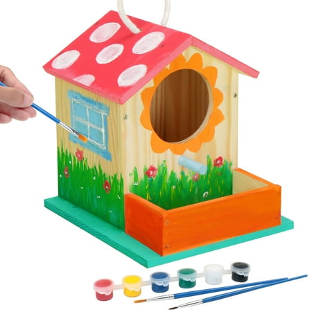 LotFancy Bird House Kit, DIY Wooden Birdhouse Kits for Kids and Adults to Build and Paint