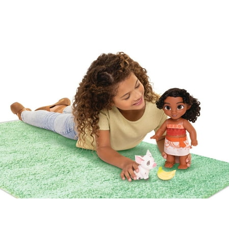 Disney's Moana 2 Little Sis Simea 11 inch Tall Doll with Animal Friend Pua