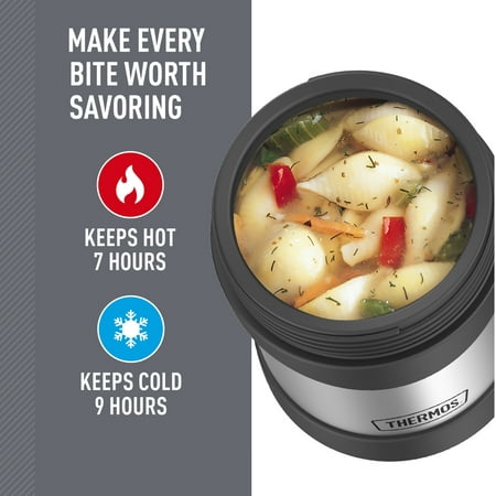 Thermos Stainless Steel Vacuum Insulated Food Jar, Stainless Steel, 10ozSilver,