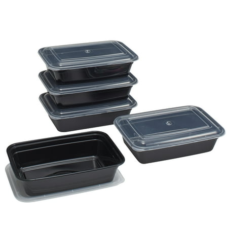 Mainstays 10 Piece Meal Prep Food Storage Containers, BlackBlack,
