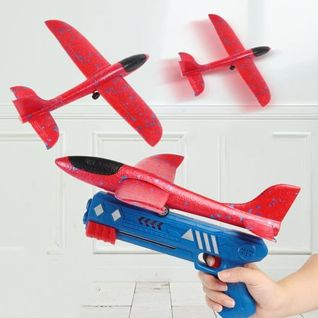 3 Pack Airplane Toys with Launcher, Kids Foam Glider Planes, Outdoor Flying Toys Xmas Gifts for 4 5 6 7 8 9 10 Year Old Boys Girls