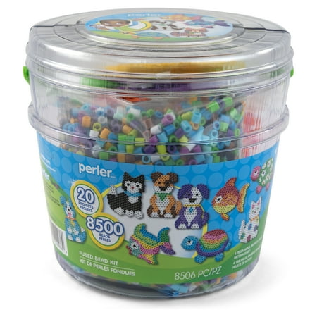 Perler Pet Pals Activity Bucket Fuse Bead Craft Kit, Ages 6 to Adult, 8505 Pieces