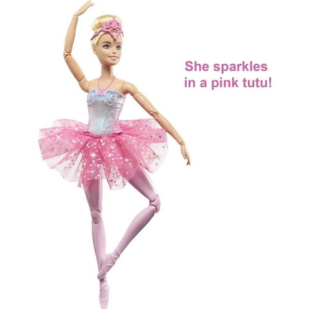 Barbie Dreamtopia Twinkle Lights Ballerina Doll, 11.7 in Blonde with Light-up Feature, Tiara & Tutu