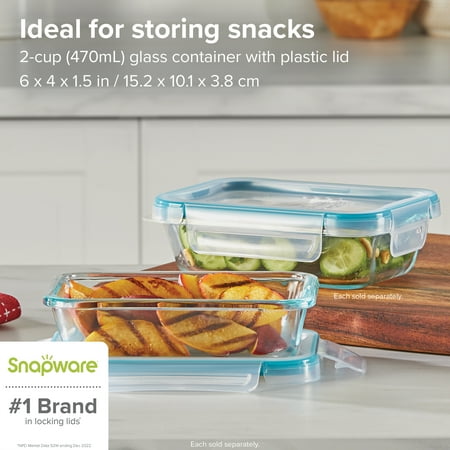 Snapware 2-Cup Total Solution Rectangle Food Storage Container, Glass