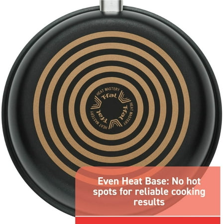 T-fal Cook & Strain Nonstick 2 Piece Fry Pan Cookware Set, 9.5 and 11 inch, Black, Dishwasher Safe