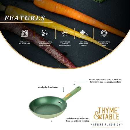 Thyme & Table Granite 12-Piece Cookware Set Non-Stick - Green