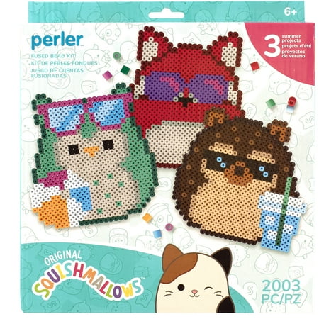 Perler Squishmallows Fused Bead Activity Kit with 3 Summer Projects, 2003 Pieces, Ages 6 and up