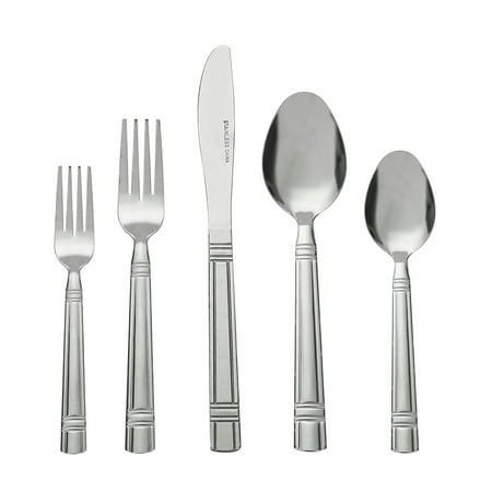 Mainstays 49 Piece Elena Stainless Steel Flatware and Organizer Tray Value Set Silver, Service for 8