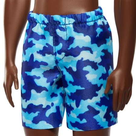 Beach Ken Doll with Dark Brown Hair Wearing Blue Swimsuit