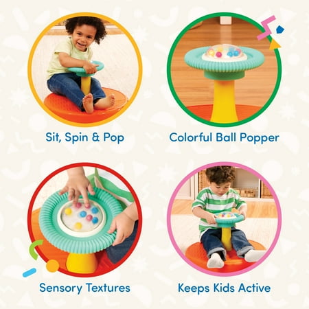 Battat Twist & Spin Activity Toy 3 Pieces with Ball Popper, Toddler 18 Months and Preschool Toys