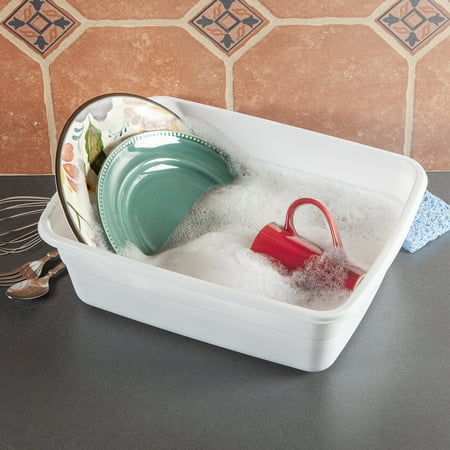 Sterilite 8 Qt. Dishpan, Multi-Purpose Plastic Wash Tub, Kitchen, Sink, White
