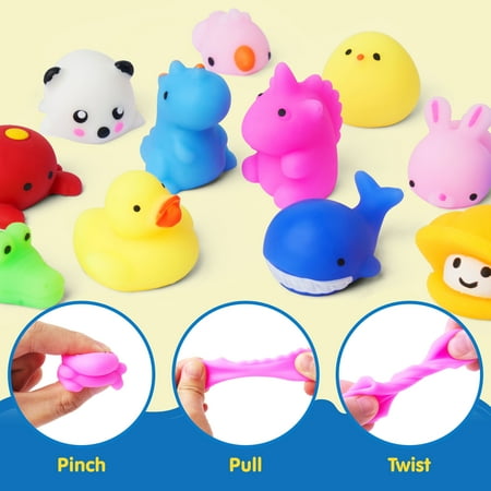 Joyfy 25 Pcs Mochi Squishy Toys for Kids Mini Kawaii Squishies Fidget Toys Animals & Fruit Stress Relief Toys for Party Favors, Classroom Prizes, Pinata Filler, Goodie Bags Stuffers