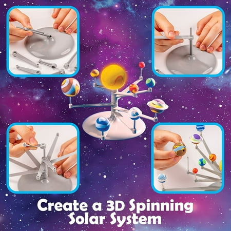 Original Stationery Mini Galaxy 3D Solar System Air Dry Clay Kit, 10 Bags of Air Dry Clay for Kids, 8 Fact Cards, Tools and More in this Kit to make a Spinning Solar System with Modeling Clay for Kids