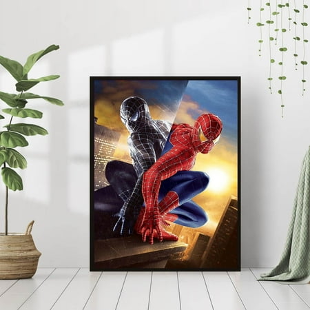 Spider-Man Diamond Art DIY 5D Diamond Painting Kits for Adults and Kids Full Drill Arts Craft by Number Kits for Beginner Home Decoration 12x16 inch
