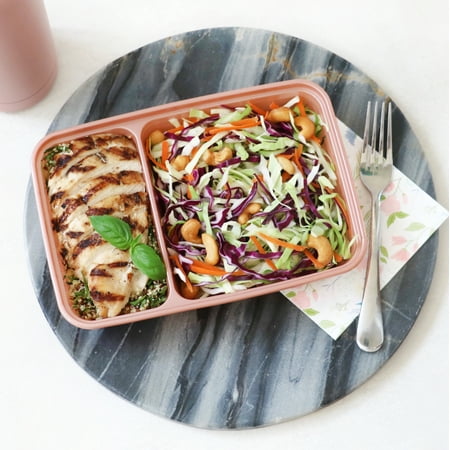Bentgo? Prep 2-Compartment Containers - 20-Piece Meal Prep Kit with 10 Trays & 10 Custom-Fit Lids - Durable Microwave, Freezer, Dishwasher Safe Reusable BPA-Free Food Storage Containers- Blush Pink, N/A
