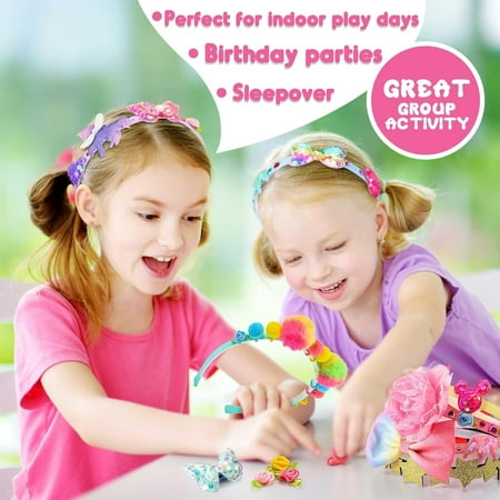 Girls Hair Accessories, Headband Making Kit,Toys Gifts for 3-12 Years Old Girls,Girls Toys Age 3-12, Arts and Craft Kits, Birthday Presents DIY Toys Christmas Gifts Easter Basket Stuffers - 49 Pc