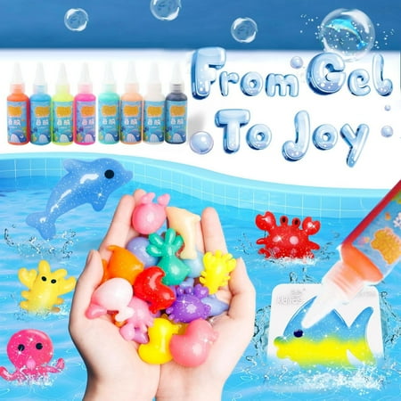 Magic Water Elf Toy Kit, Aqua Fairy Water Gel Kit with 20 Magic Gels, 10 Sea Creature Molds. Christmas Gifts, Birthday Gifts, Party Favors, Arts & Crafts DIY STEM Kits for Kids(20 Colors)