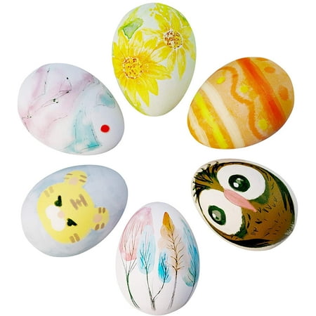 Dan&Darci Easter Egg Squishy Painting Kit - Arts and Crafts for Girls and Boys - Kids Art Activities - Craft Gift for Kids Ages 4-10 year old Girls - Decorate 6 Slow Rising White Squishies with Paint