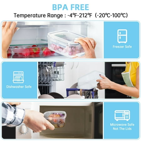 24 Pcs Food Storage Containers Set with Lids - BPA-Free Airtight Plastic Containers for Pantry & Kitchen Organization, Meal Prep, Lunch Containers with Free Labels & Marker (12 Lids + 12 Containers)