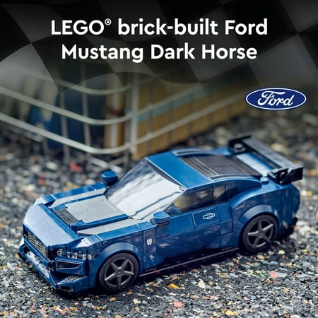 LEGO Speed Champions Ford Mustang Dark Horse Sports Car Toy, Buildable Ford Mustang Toy for Kids, Blue Toy Car Model Building Set, Back to School Gift Idea for Students Ages 9 and Up, 76920