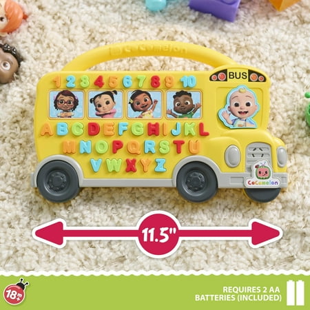 Cocomelon Learning Bus, over 85 Learning Phrases, Counting, Alphabet, Music, Sounds, Yellow Baby and Toddler Toys
