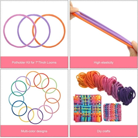 Rirool Weaving Loom Kit for Kids and Adults - 90 Pieces Potholder Loops Crafts in 6 Colors - Educational DIY Knitting Kit for Beginners