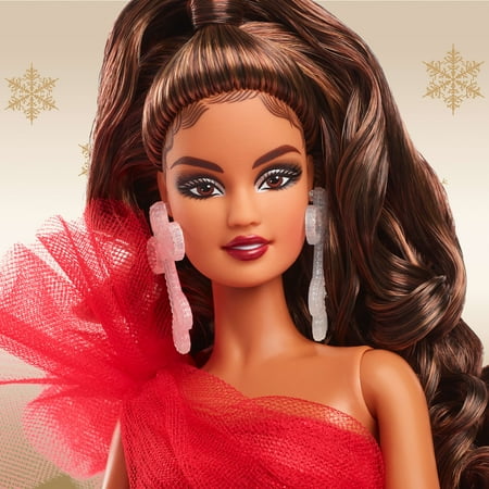 Barbie 2024 Holiday Barbie Dolls, Seasonal Collector Gift, Barbie Signature, Plaid Gown with Red Bow