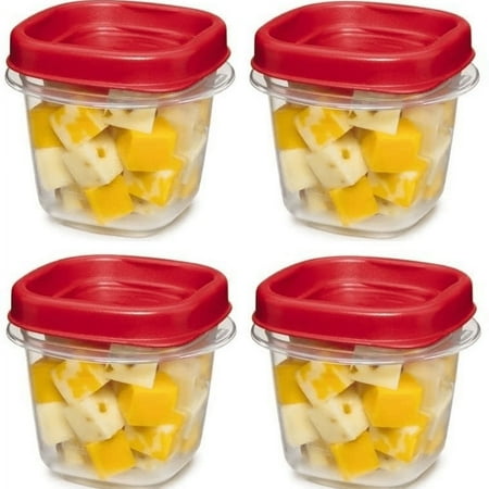 Rubbermaid Easy Find Lid, 0.5 Cup, Set of 4, Plastic Food Storage Containers