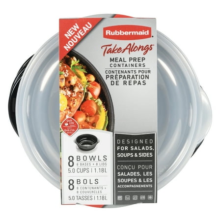 Rubbermaid TakeAlongs Food Storage Containers, 5 Cup, 8 Pack1,