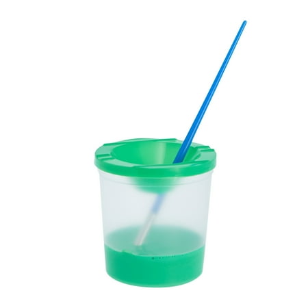 12 Pack No Spill Paint Cups With Lids for Kids, Arts and Crafts Supplies for Classrooms (4 Colors, 3 x 3 In)