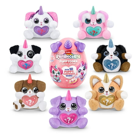 ZURU Rainbocorns Puppycorn Scent Surprise by ZURU Surprise Unboxing Soft Toy, Scented Puppy Plush for Girls, Slime