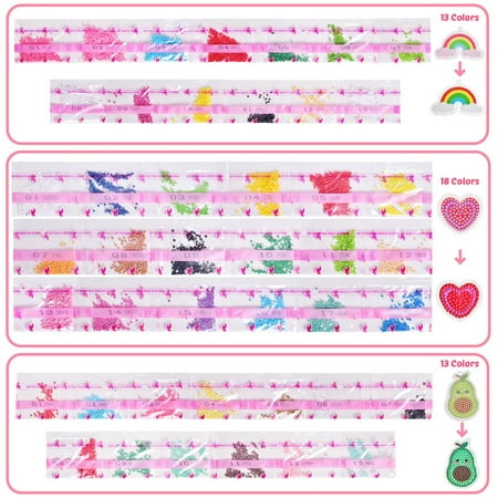24Pcs Diamond Art Kits for Kids, Diamond Painting Kits, Arts and Crafts DIY Creative Gem Art As Gifts Ideas for Girls Boys, Small Diamond Painting Stickers, Kids Craft Age 6+