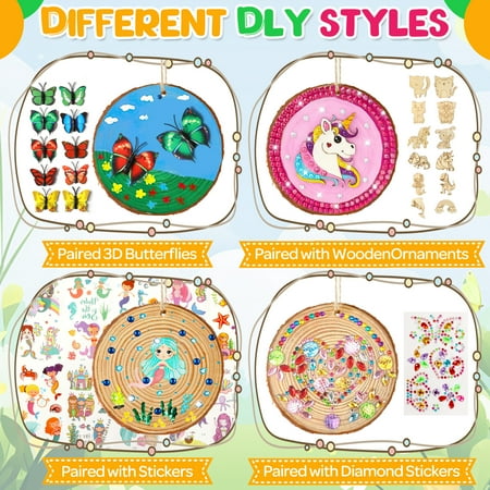 UQN Painting Kit for Kids - Glow In The Dark Wooden Slice Painting Kits - Arts & Crafts Kits Birthday Christmas Gifts for Kids Boys and Girls Ages 6-12