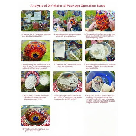 MEHOOM DIY Mosaic Gooseneck Lamp Kit,Turkish Crafts Kit for Adult,Moroccan Decor,Mothers Day Gift