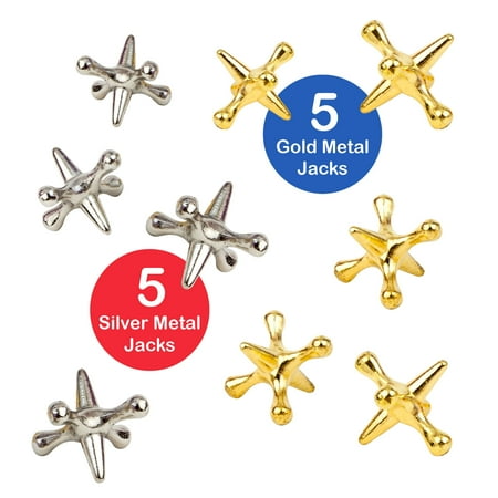 Schylling Old Fashioned Metal Jacks & Rubber Ball Game, Novelty & Gag Toys for Children Ages 6+