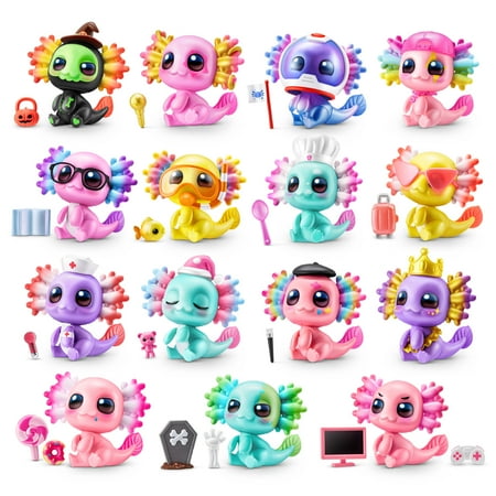 5 SURPRISE A-LOT-A Axolotls Reveal Surprise Themed Novelty Unboxing Toy Collectible Mini's by ZURU