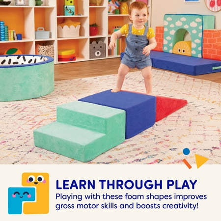 Battat Squishy Stack Climbers 3 Foam Multicolor Play Shapes, Toddler and Preschool Toys