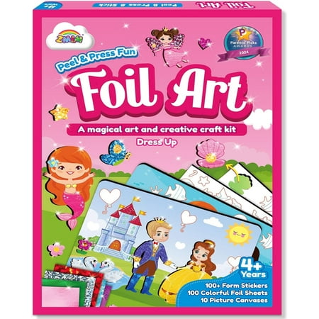 ZMLM Arts & Crafts Kit for Kids: Foil Art Crafts Dresss Up Christmas Gifts for 4 5 6 7 8 9 Year Old Girls - Mess Free Art and Craft Supplies for Kids Stocking Stuffers Christmas Crafts Toys Gifts