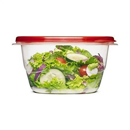 Rubbermaid TakeAlongs 5.2 Cup Deep Square Food Storage Container, Set of 4, Red