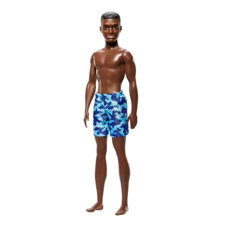 Beach Ken Doll with Dark Brown Hair Wearing Blue Swimsuit