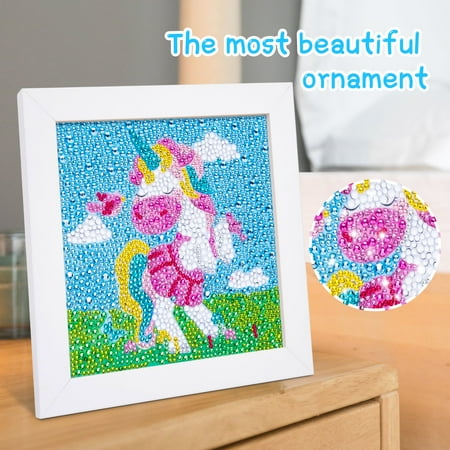 Toy Gifts for Girls Age 6 7 8 9: Crafts for Kids 7-12 Years Old Girls Painting Kit for Children Supplies Birthday Present Diamond Set Licorne Jouet Fille Peinture Diamant Enfant 6-9 Ans