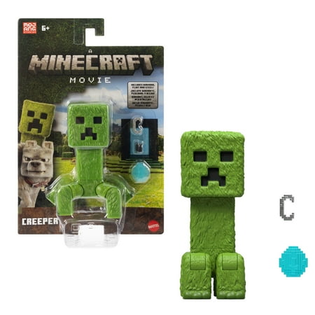 Minecraft Creeper Action Figure & Accessories, 4-inch Toy Set Inspired by A Minecraft Movie