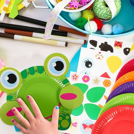 1 Set Arts and Crafts for Kids, Toddler Crafts Animal Paper Plate Art Kit Gift for 3 4 5 6 Year Old Boys Girls DIY Kids Crafts