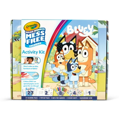 Crayola Color Wonder Bluey Activity Kit, Easter Basket Essentials, 27 Mess Free Coloring Pgs, 8 Markers, Stickers, Easter Crafts, Easter Gifts3+